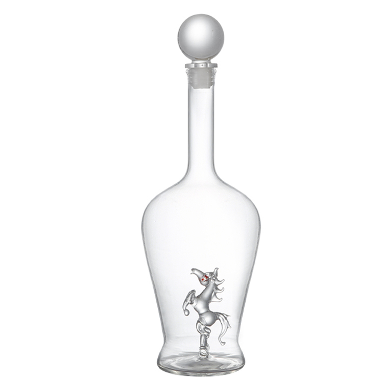 Glass tequila liquor bottle