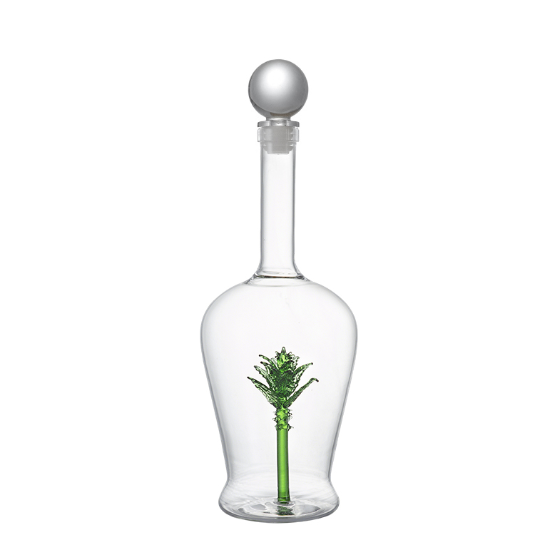 Glass tequila liquor bottle