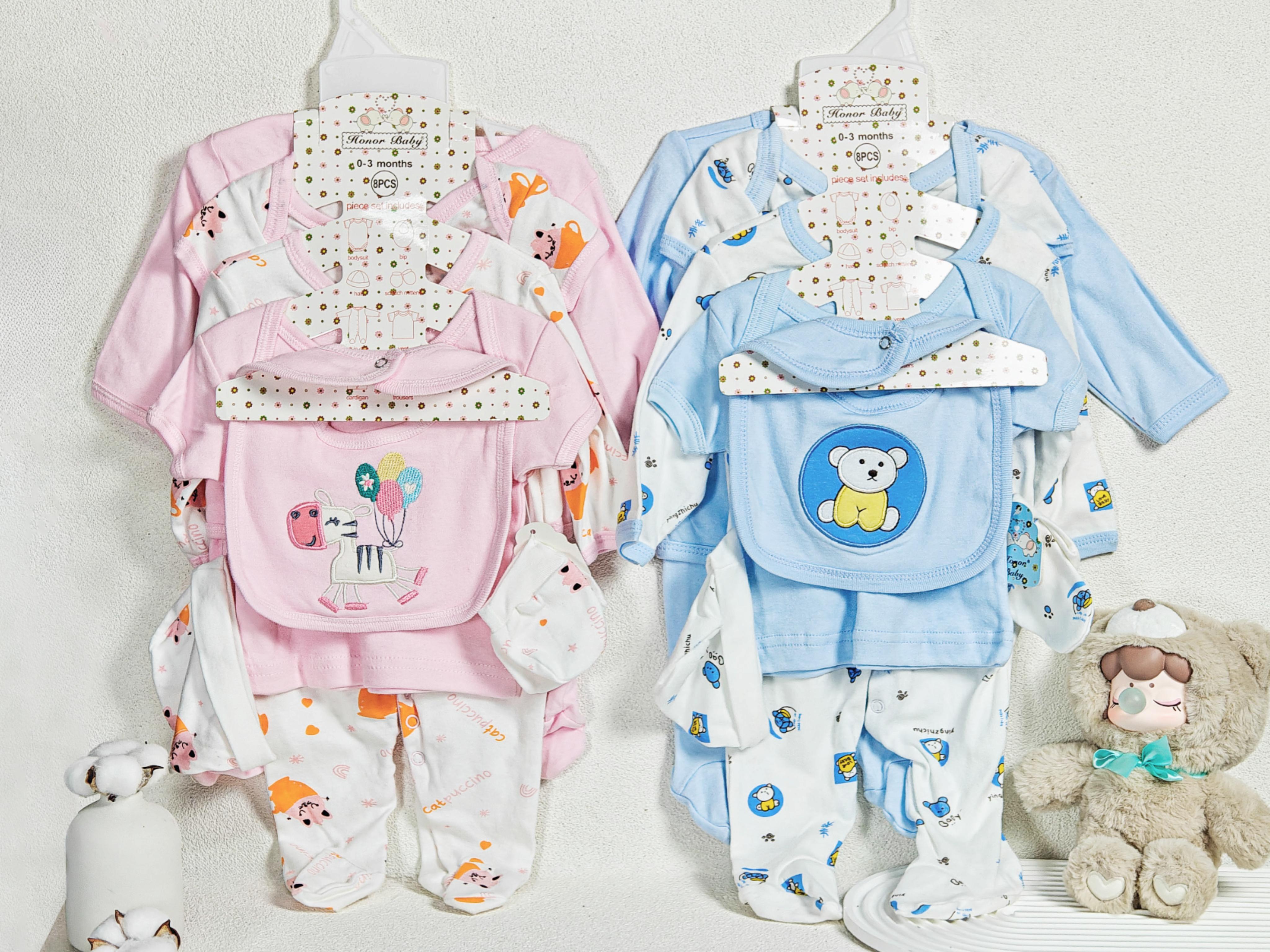 Yusehng Baby Clothing Sets Soft And Comfortable Clothes For Boys And Girls Bibs Gloves And Hats
