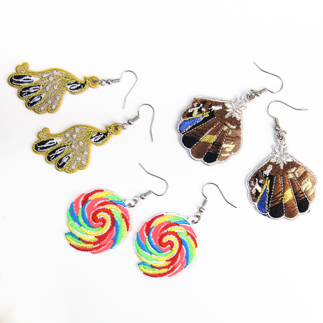 Manufacturer Fashion Womens Custom logo Embroidered Earrings