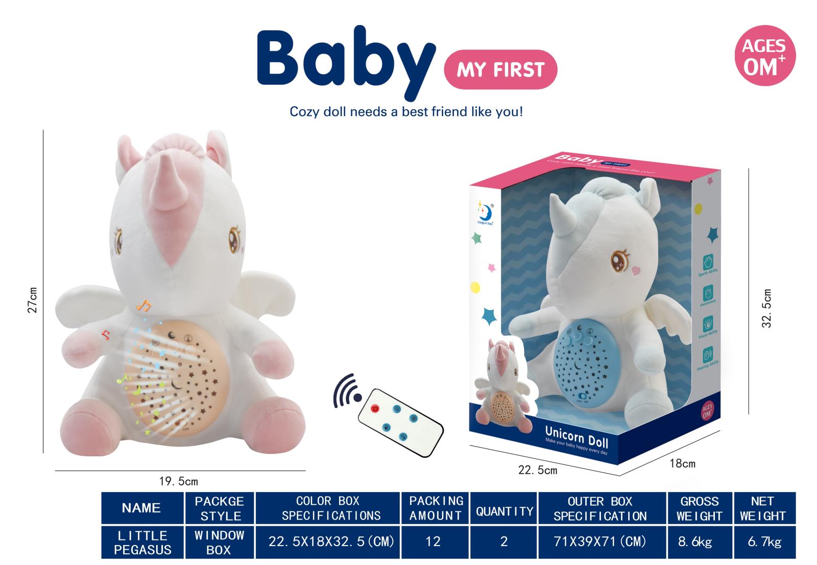 Plush pegasus/with lights and music