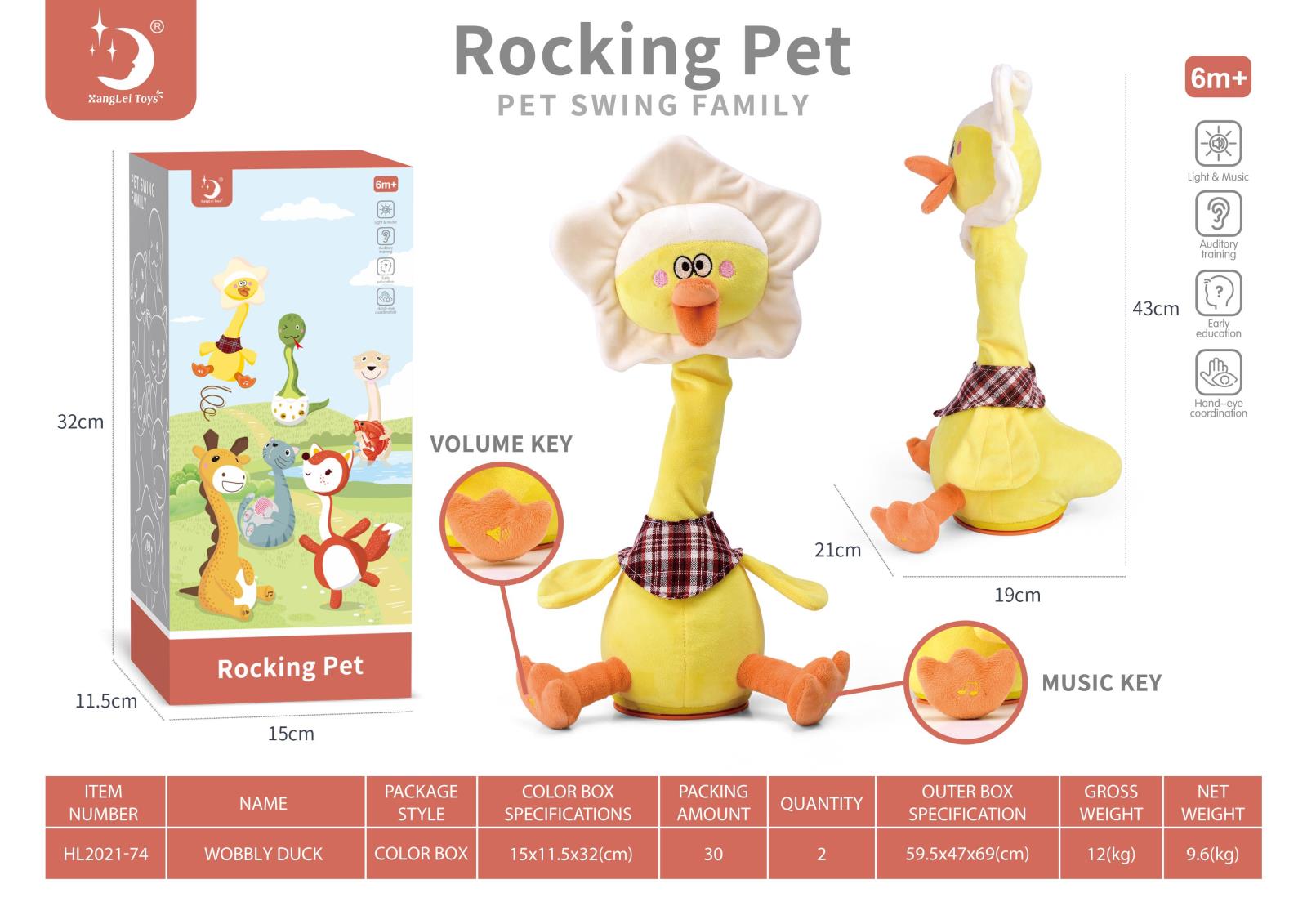 Swinging cute duck