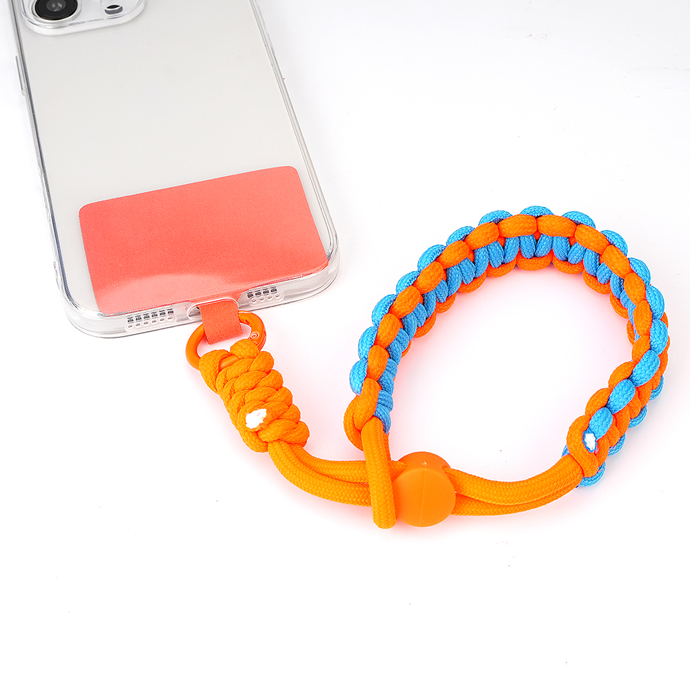 Custom Nylon Braided Bracelet Keychain Short Mobile Phone Lanyard