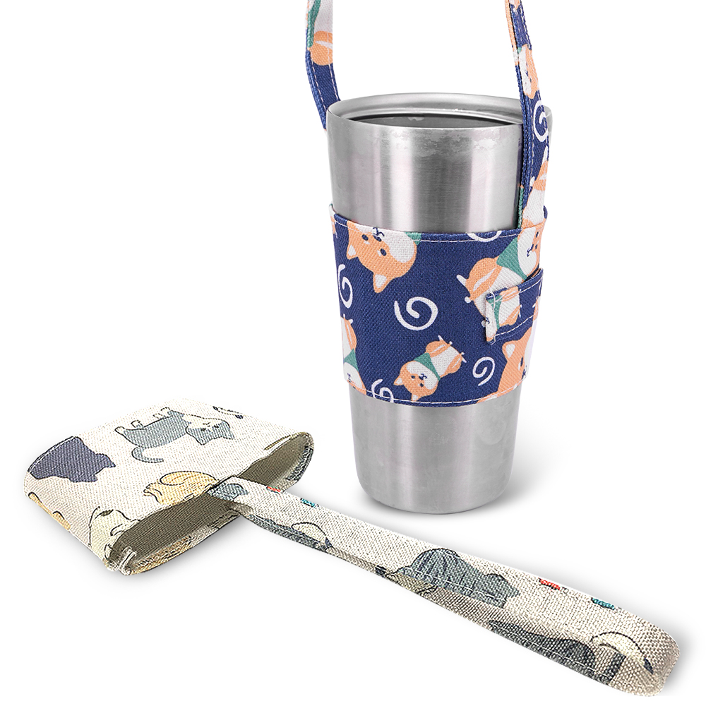 Custom Cartoon Pattern Beverage Handbag Crossbody Canvas Bag