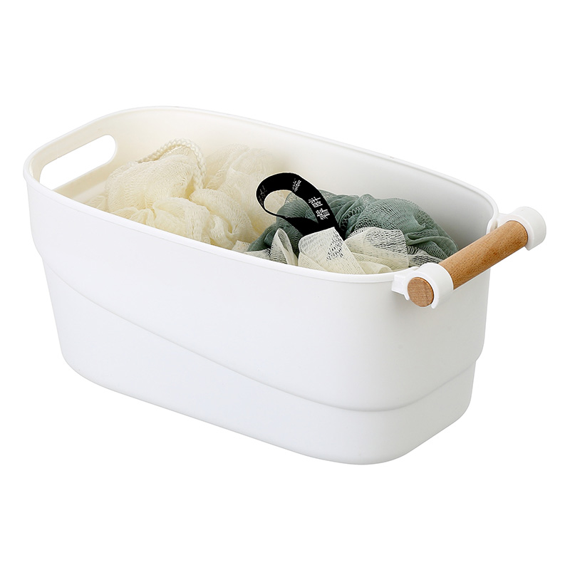 Storage Basket With Wood Handle，s