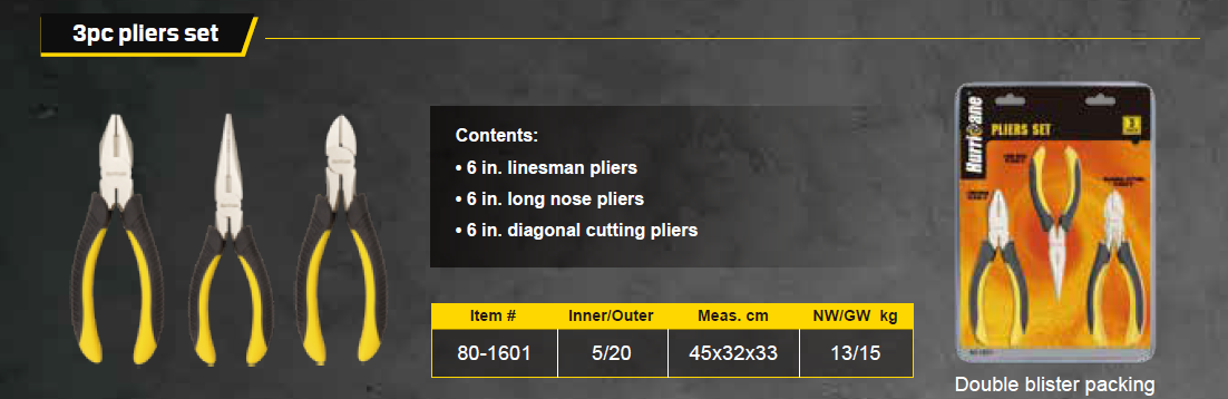 3pc pliers set