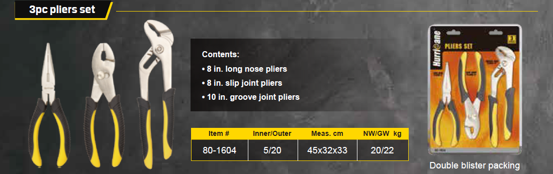 3pc pliers set