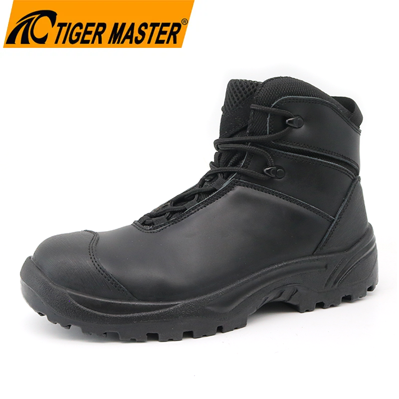 Genuine Leather Anti-Slip Fiberglass Toe Puncture Proof Industrial Safety Boots for Men