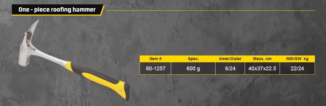 One-piece roofing hammer