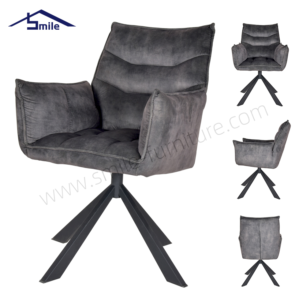 Nordic Modern Luxury Velvet Dining Chair with Metal Wooden Legs Fabric Dining Chair for Home Kitchen
