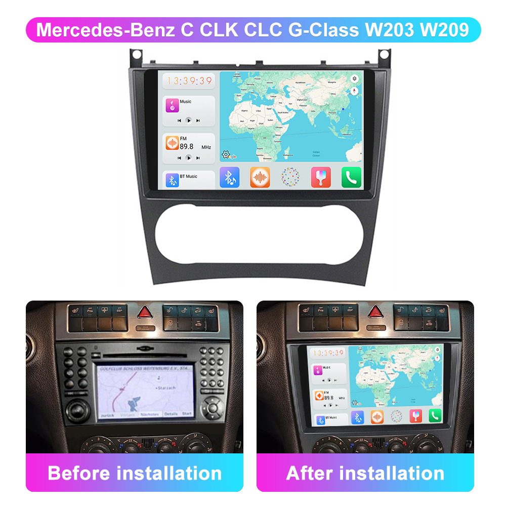 Jmance 9 inch For Merceds-Benz C CLK CLC G-Class W203 W209 Frame GPS Navigation Car Radio DVD Player