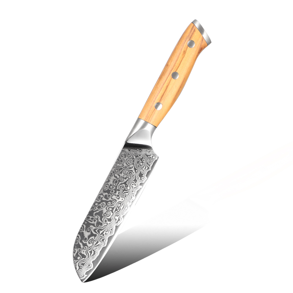 Hip-home Damascus steel kitchen knife professional damask 5.5inch santoku knife