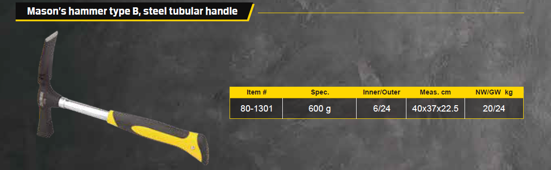 Roofing hammer, steel tubular handle
