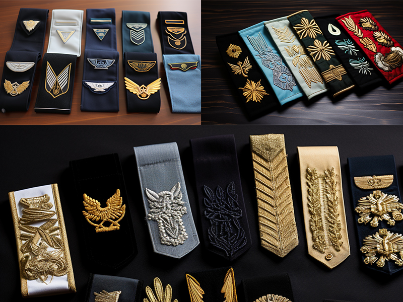 Top Quality OEM Custom Ceremonial Uniform Embroidered Shoulder Epaulettes