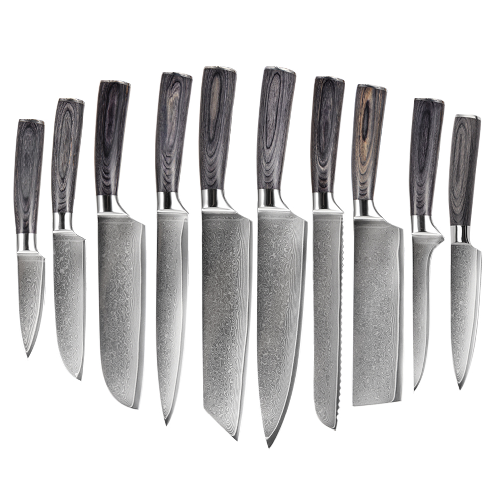 Hip-home Damascus steel kitchen knife professional damask slicing knife