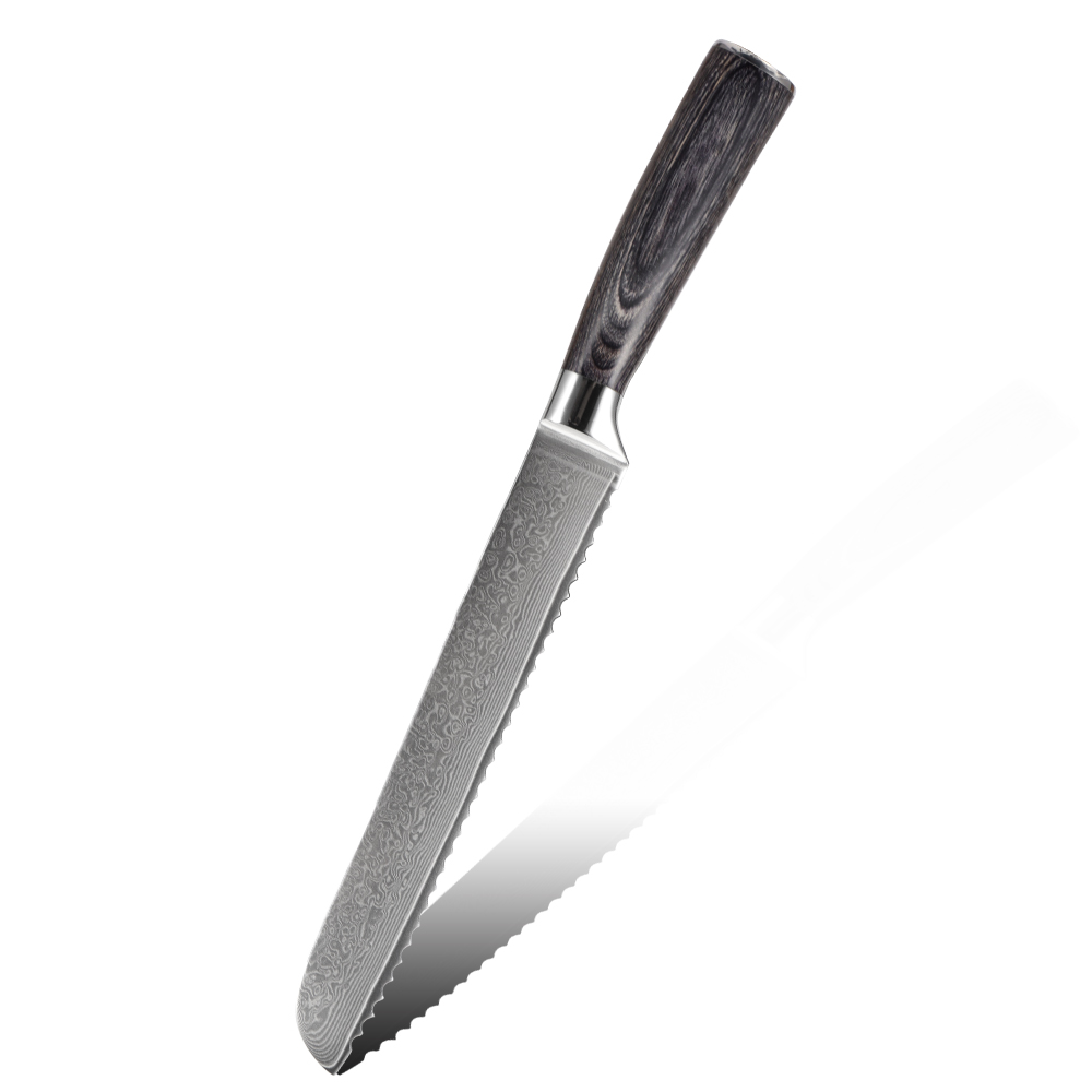 Hip-home Damascus steel kitchen knife professional damask bread knife