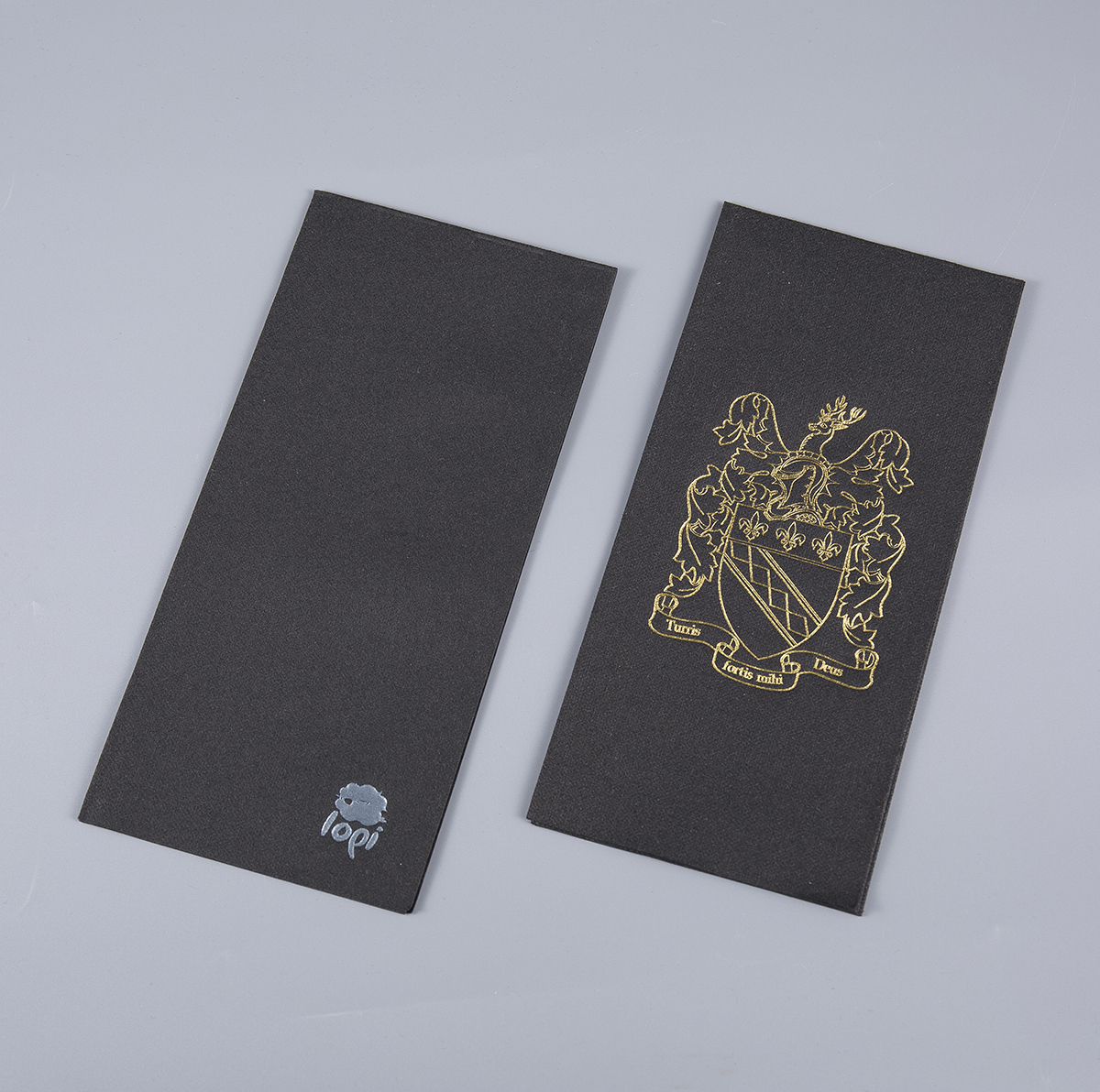 Black Airlaid Napkins Disposable Hot Stamping Napkins