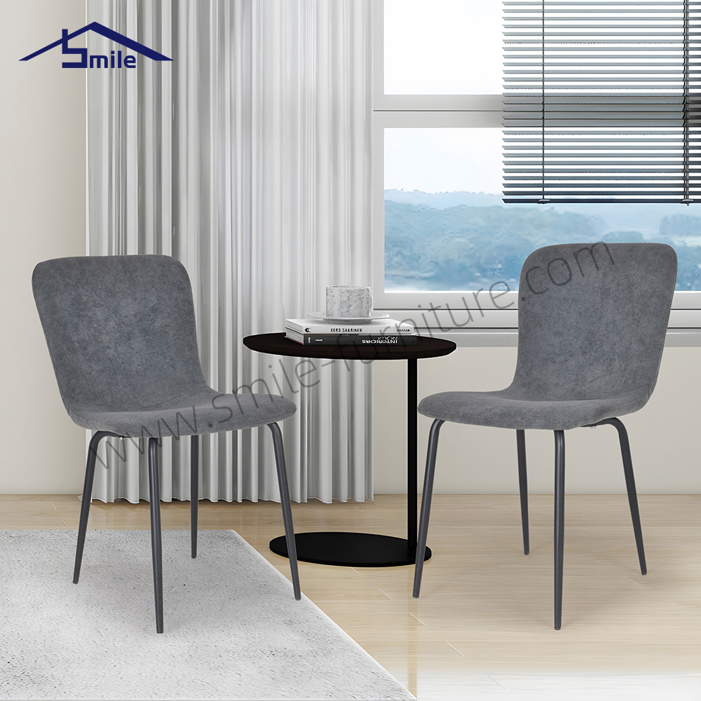 Factory Directly Wholesale Nordic Elegant Design Pleated Light Orange Velvet Dining Side Chair