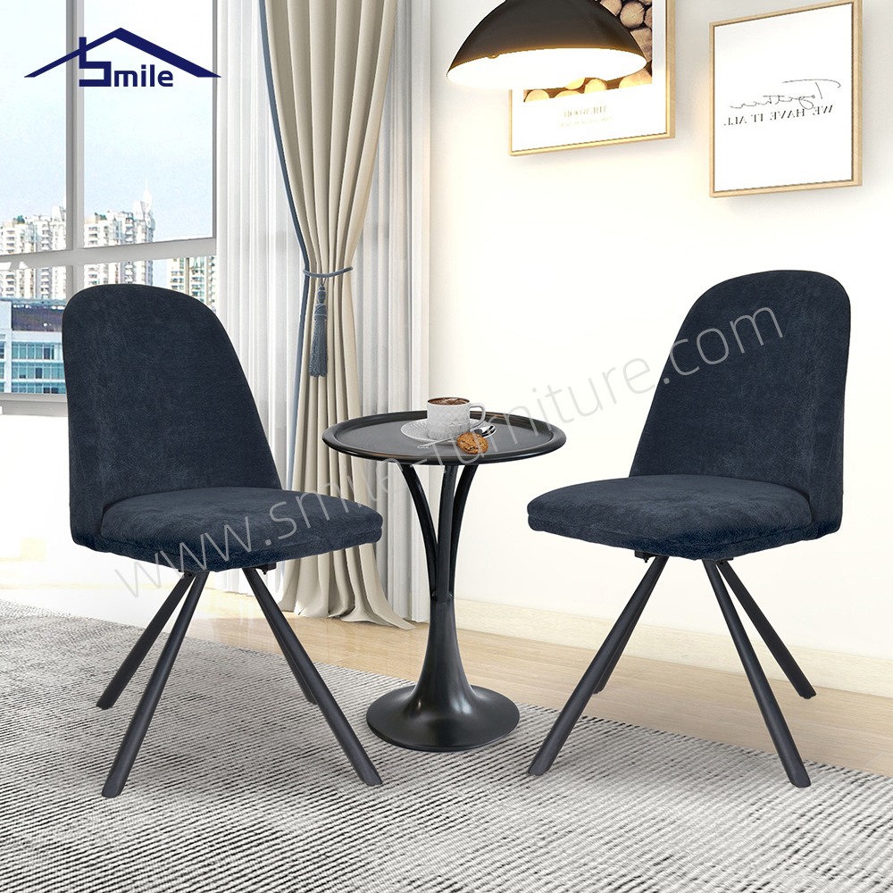 New Velvet Fabric Rope Woven Upholstered Metal Legs Dining Chair for Home Restaurant Hotel Cafe