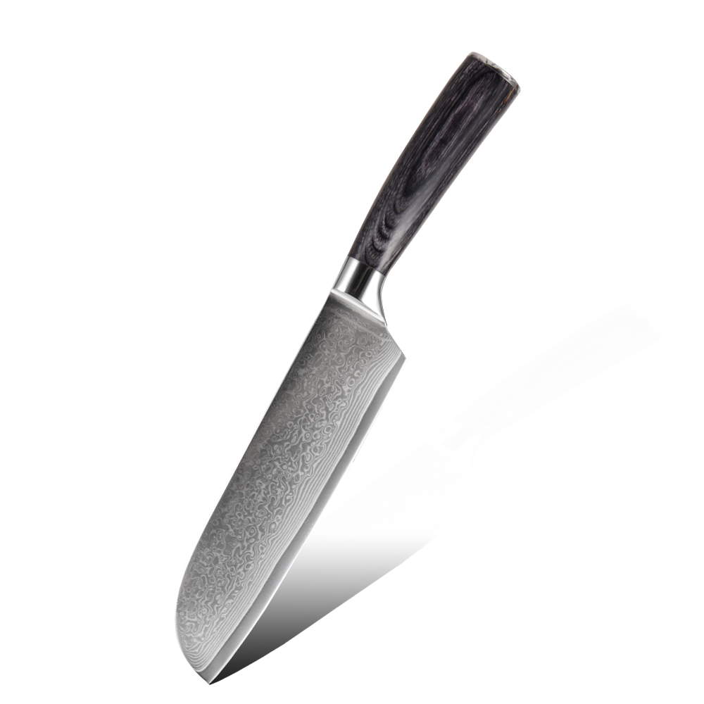 Hip-home Damascus steel kitchen knife professional damask 7inch santoku knife