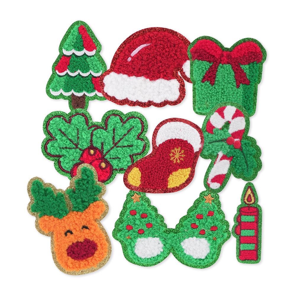 Customizable Wholesale Price Christmas Chenille Embroidery Patches