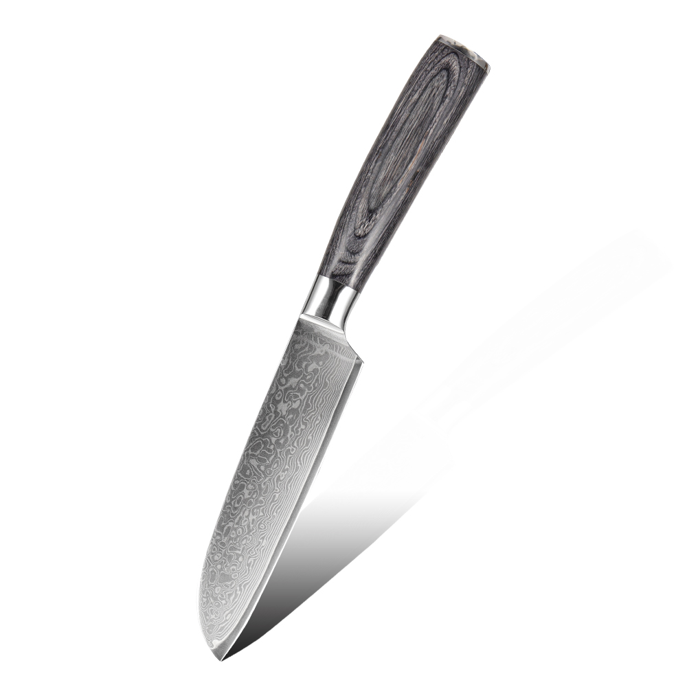 Hip-home Damascus steel kitchen knife professional damask 5inch santoku knife