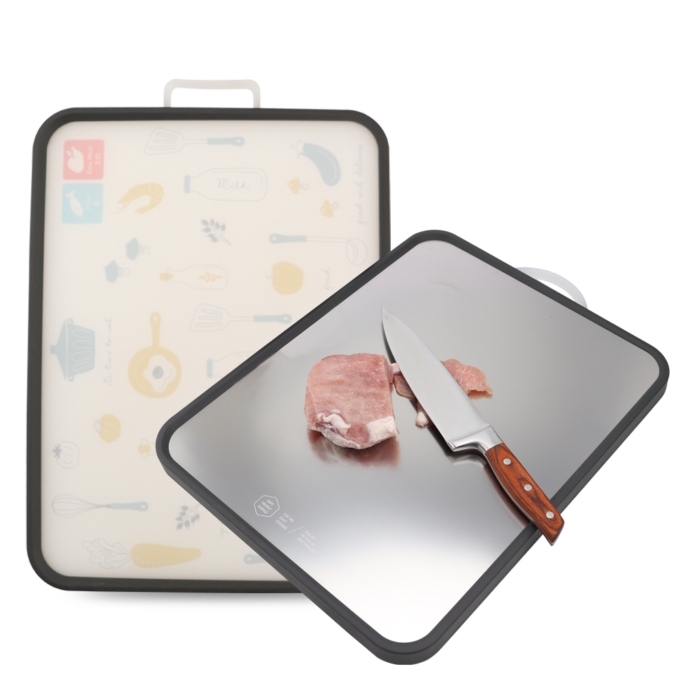 Hip-home Double-sided plastic chopping board vegetable meat stainless steel chopping board