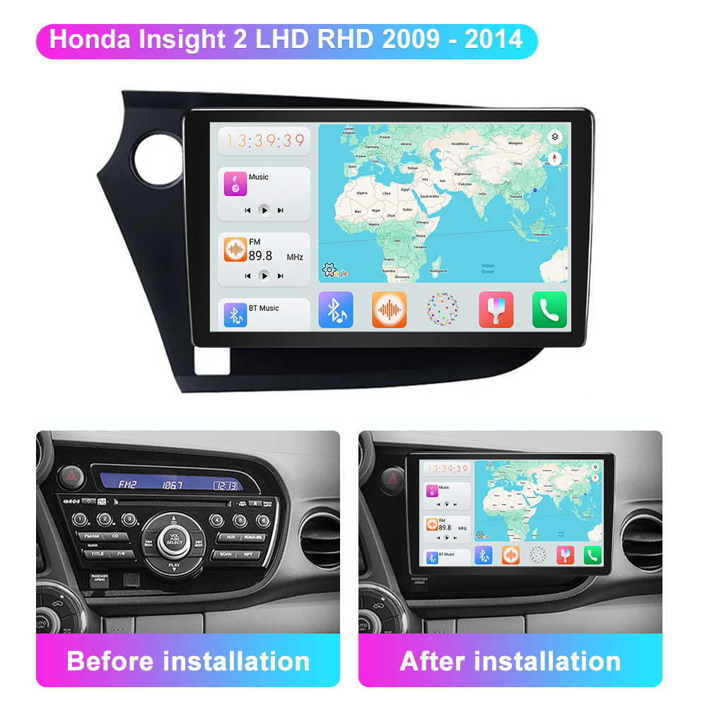 Jmance 9 inch For Honda Insight 2 LHD RHD 2009 - 2014 Frame Multimedia Car Radio DVD Player