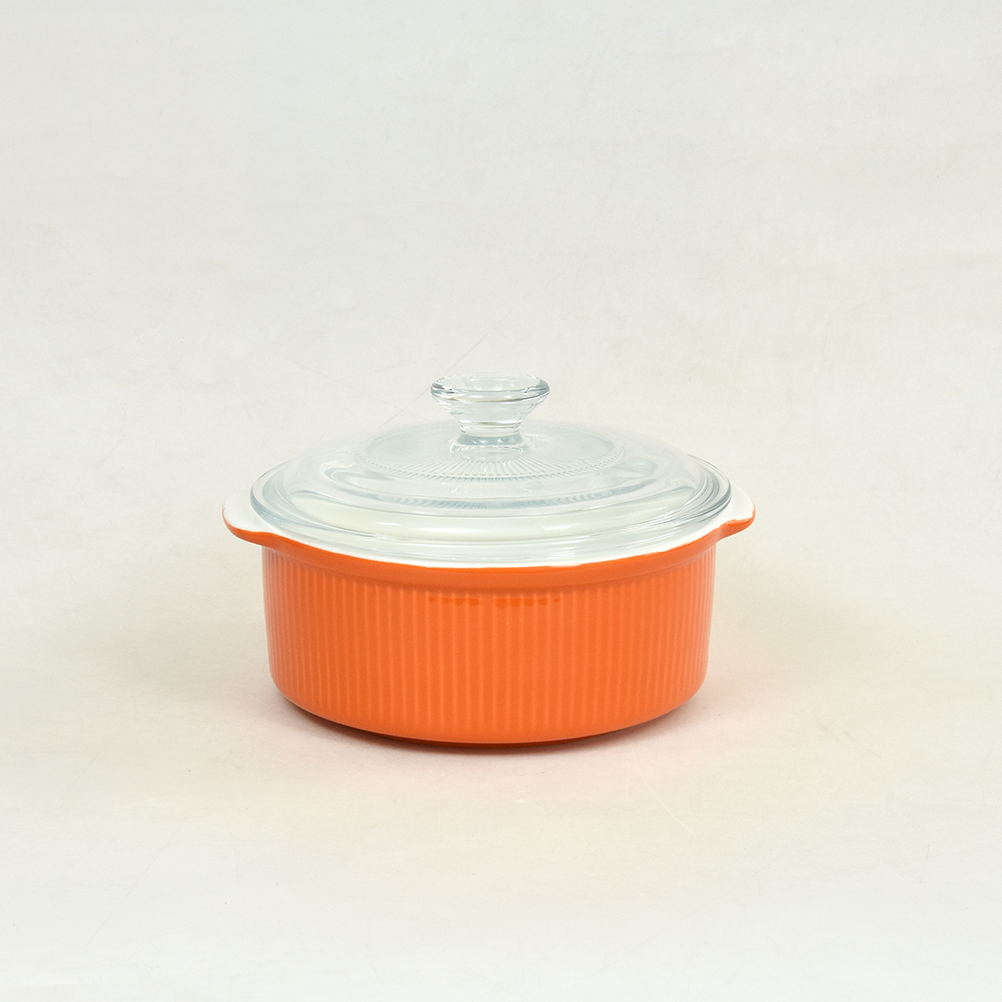 7'' Solid Color Casserole Dish With Glass Lid