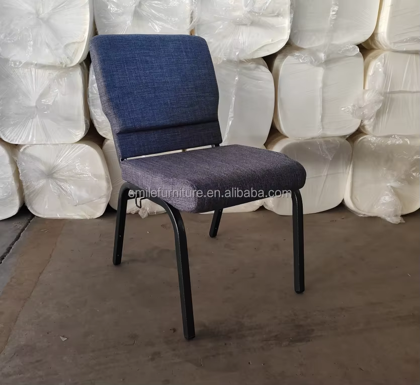 Smile Furniture SC-01 Blue Church Chair for Auditorium Series Interlock for Living Room Theater