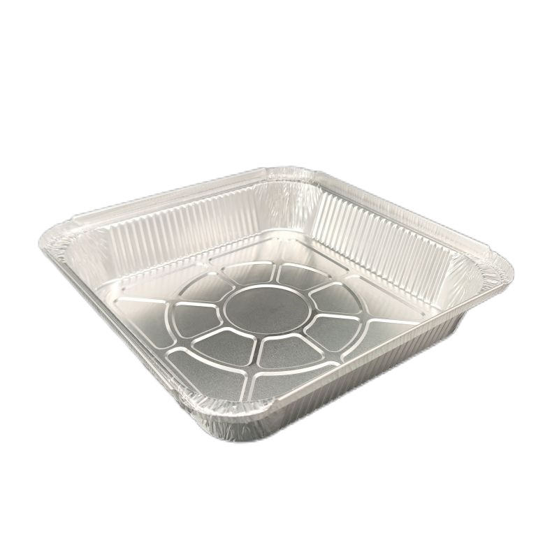 Square Aluminum Foil Containers with Lids, Disposable Food Storage Boxes, Food-Grade Aluminum Trays