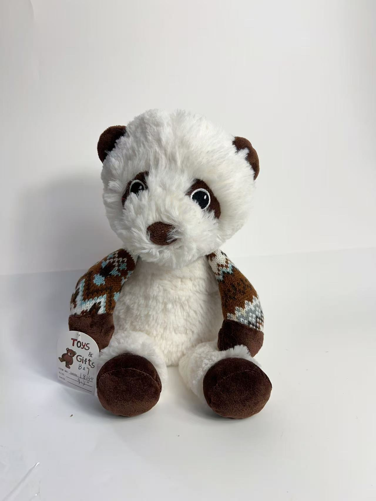 Knitted plush panda