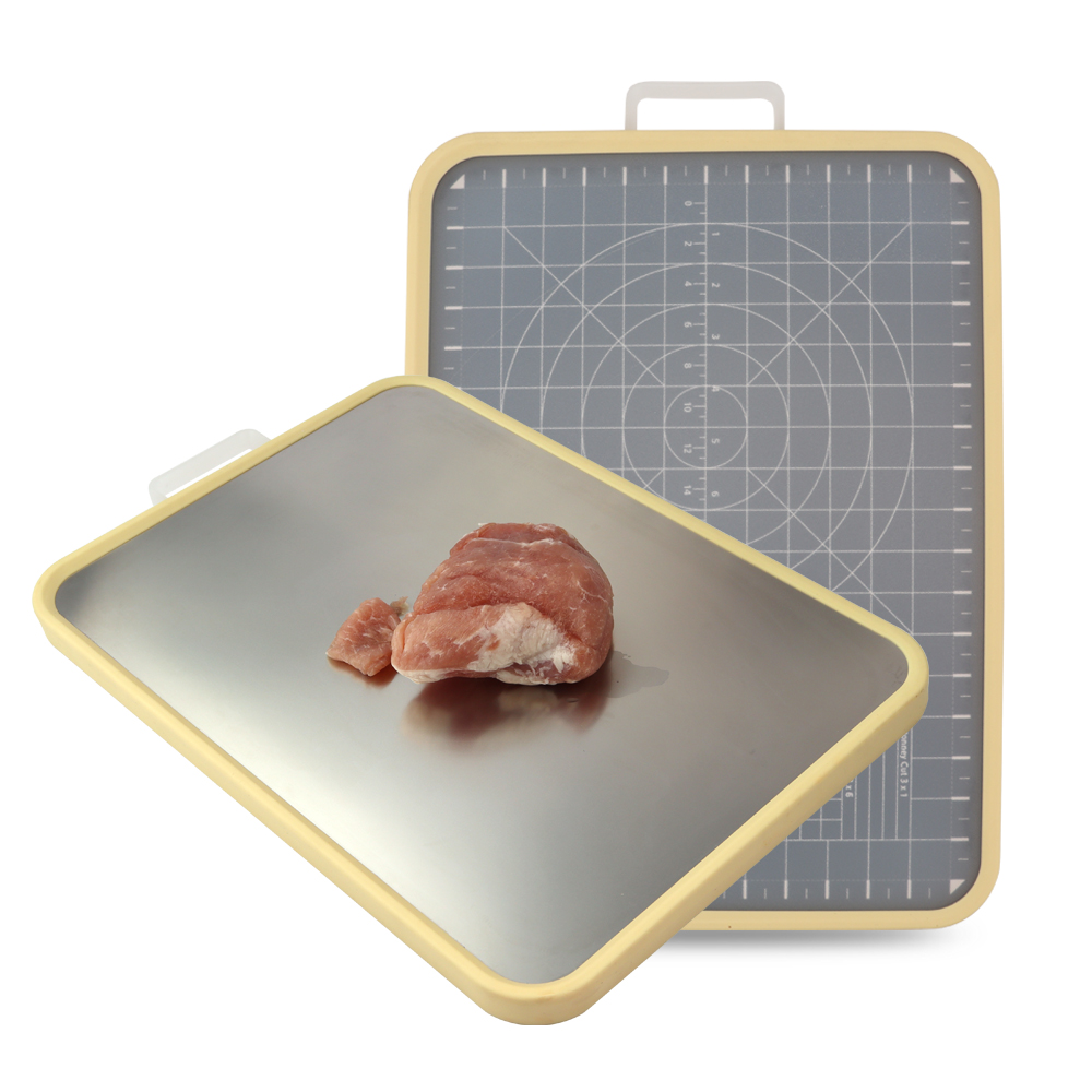 Hip-home Double sided fruit chopping board yellow stainless steel chopping board