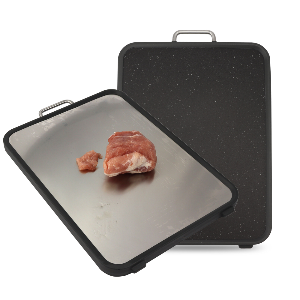 Hip-home Double sided fruit chopping board black stainless steel chopping board