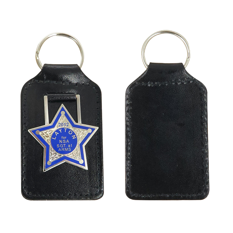 Custom Hard Enamel Keychain Auto Leather Fob 2D or 3D Design