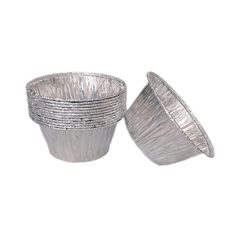 Aluminum Foil Tart Cups, Food-Grade Material, Perfect for Baking Tarts, Puddings, and Desserts.