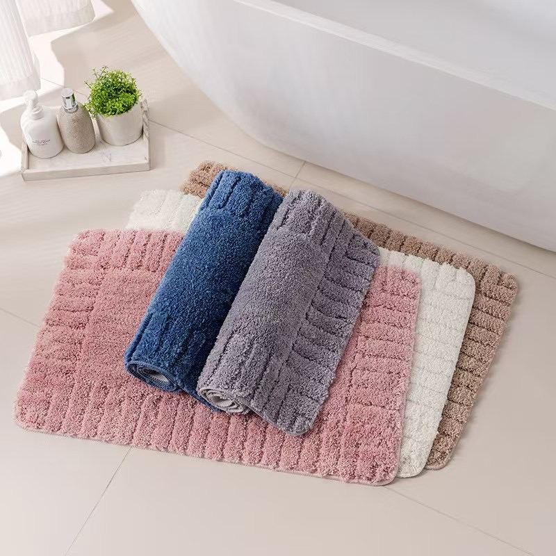 Embossed microfiber floor bath mats