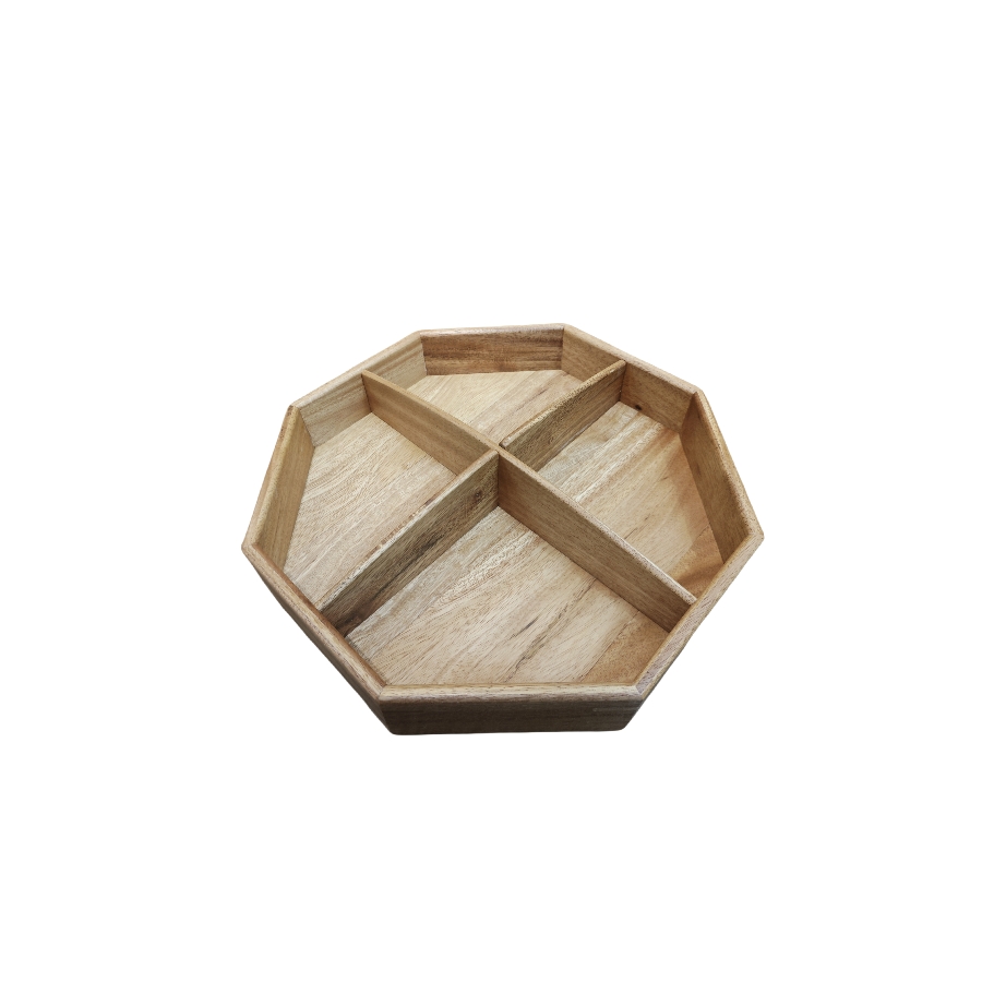 Octagonal four-grid snack and dried fruit tray