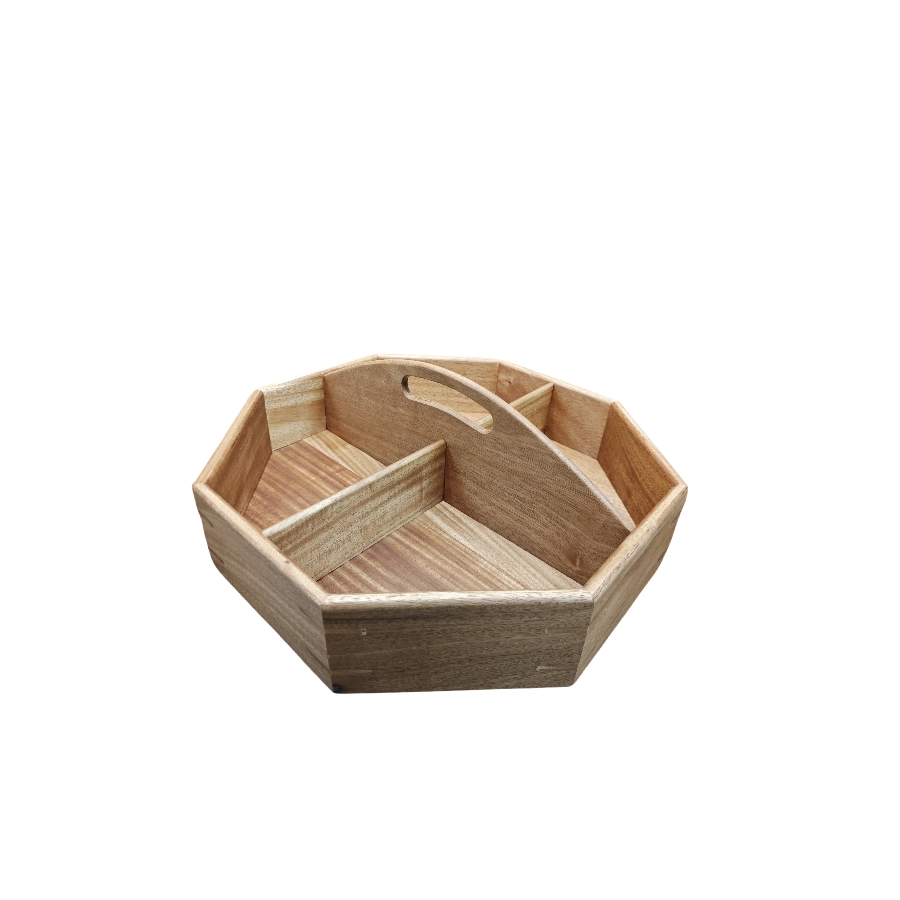 Octagonal four-grid portabl snack and dried fruit tray