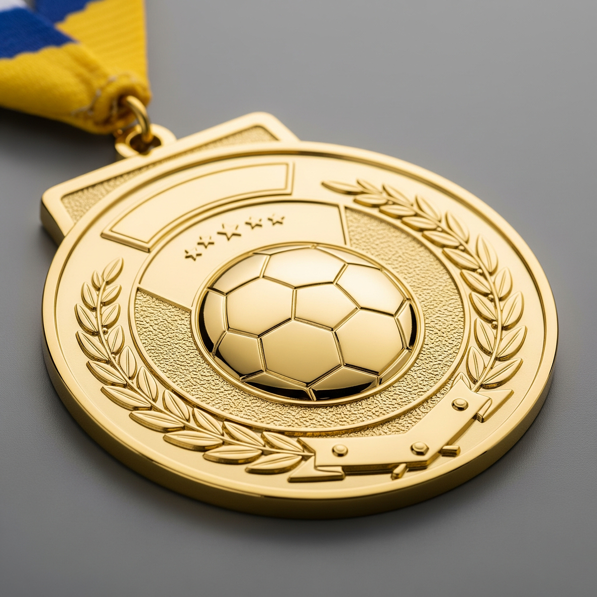 Cheap Custom Football Gold 3D Logo Medal