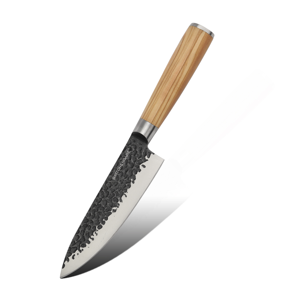 Hip-home stainless steel kitchen knife professional black new olive wood 6inch chef knife