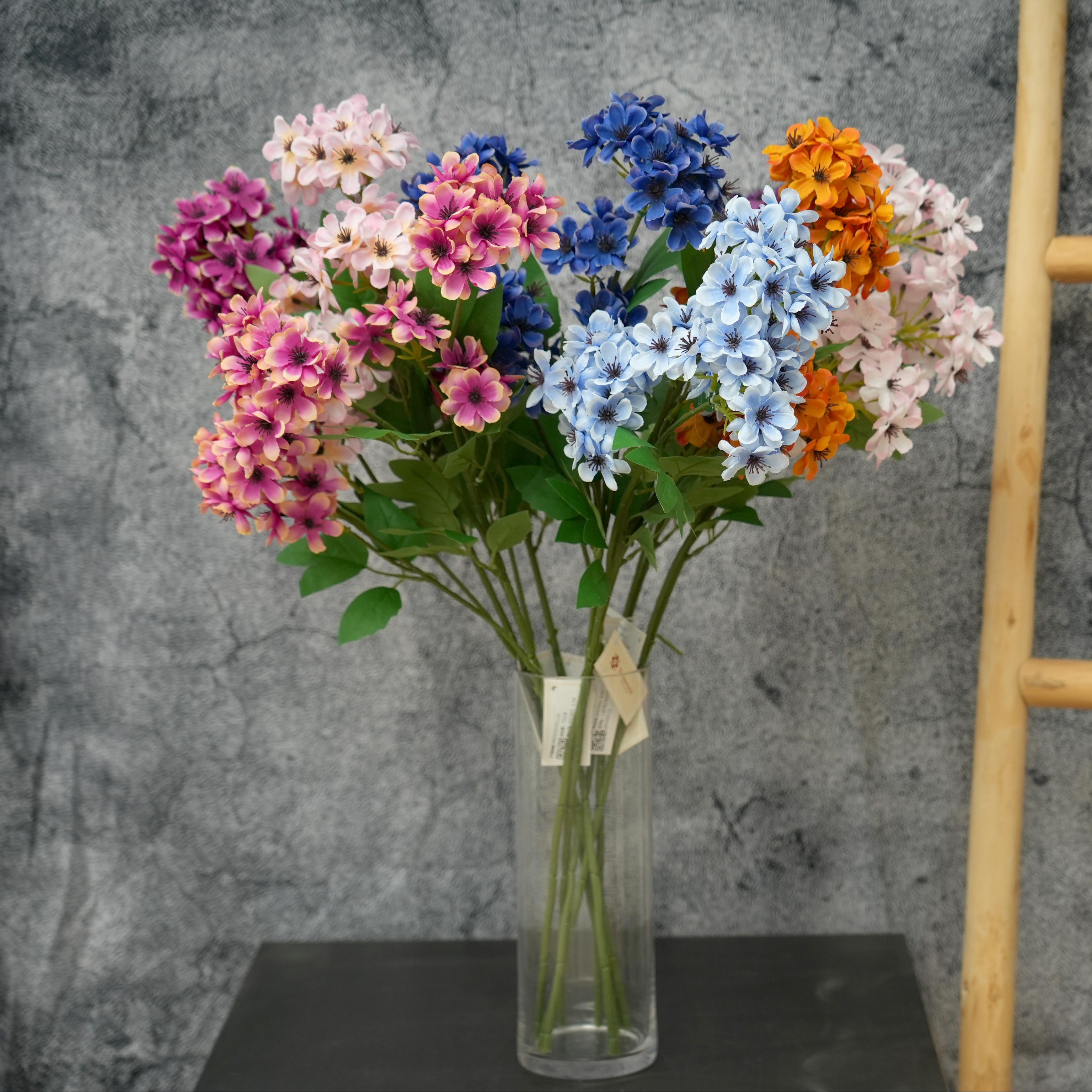 Transworld 28inch Long Spray Hydrangea Artificial Flowers Wedding Flower for Home Wedding Decoration