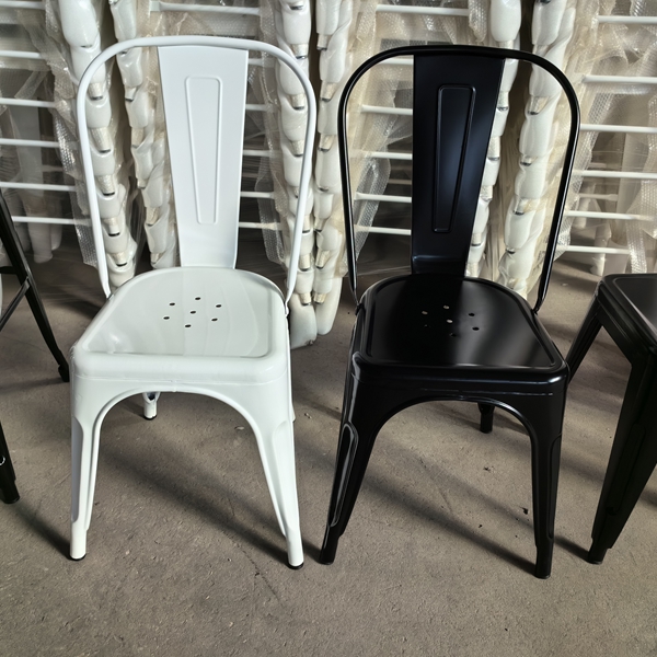 Vintage Industrial Style Stackable Iron Restaurant Bar Metal Dinning Chair