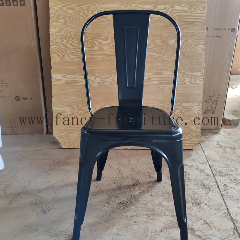 Easy Assemble Antique Iron Vintage Industrial Style Stackable Outdoor Furniture Chairs Iron Metal