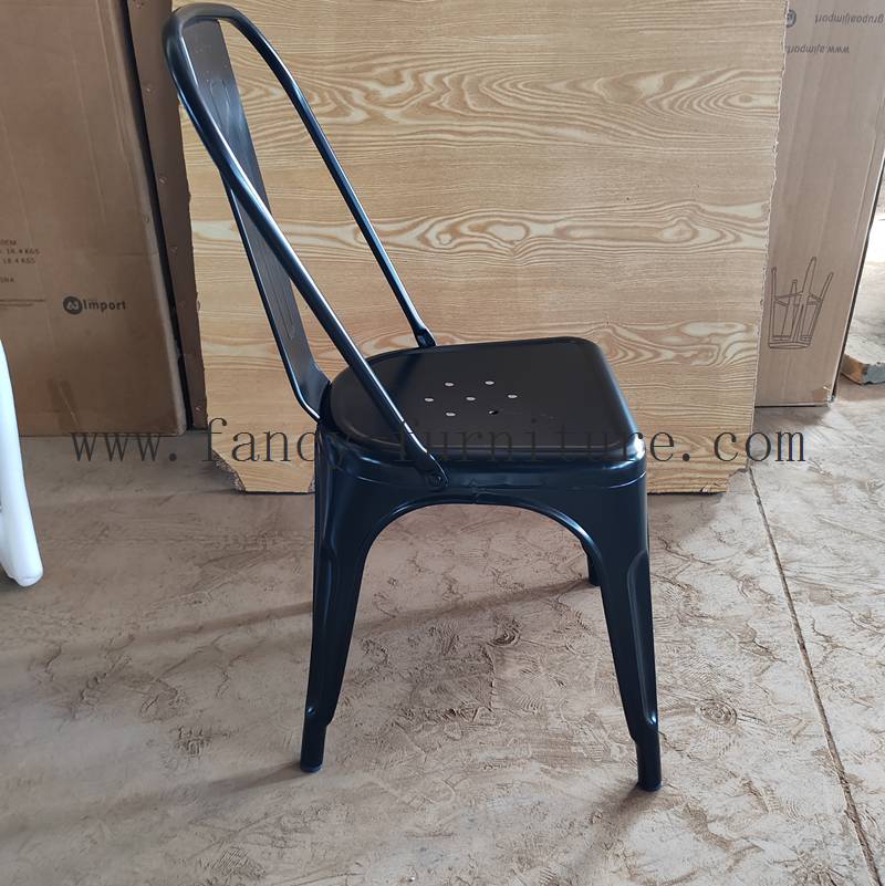 Wholesale Stackable Iron Industrial Vintage Design Metal Dining Chair Kitchen Cheap Bistro Hotel