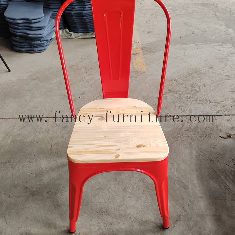 Vintage Industrial Garden Farmhouse Stackable Outdoor Furniture Iron Metal Restaurant Cafe Bistro
