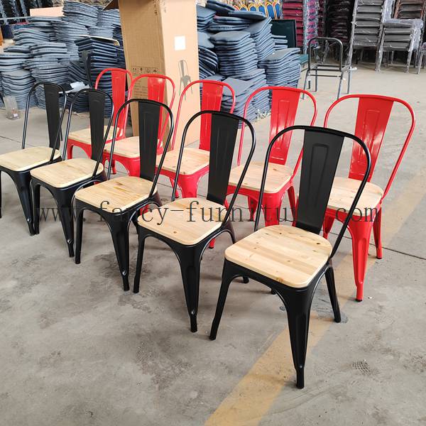 Easy Assemble Antique Iron Tolixs Stackable Restaurant Metal Dinning Chair