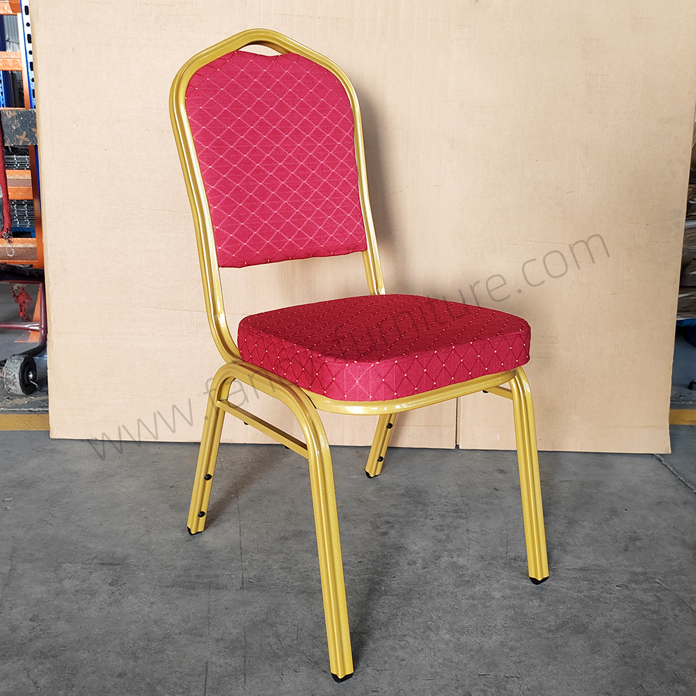 Wholesale Cheap Fancy Luxury Stackable Rental Gold Metal Iron Steel Wedding Banquet Hotel Chairs