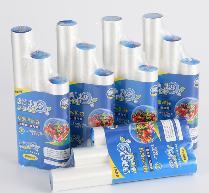 Biodegradable Plastic Food Preservation Flat Freezer Bags Made of Food-Grade PE Material