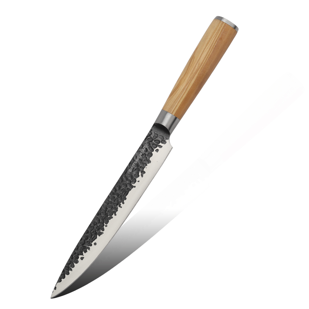 Hip-home stainless steel kitchen knife professional black new olive wood slicing knife